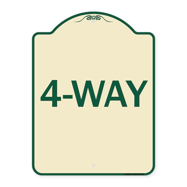 Signmission Designer Series Sign-4-Way, Tan & Green Heavy-Gauge Aluminum Sign, 24" x 18", TG-1824-24374 A-DES-TG-1824-24374 - main